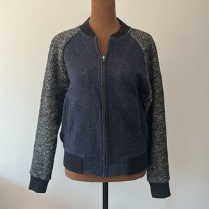 Madewell Blue and Gray Will Blend Bomber Jacket. size Small.